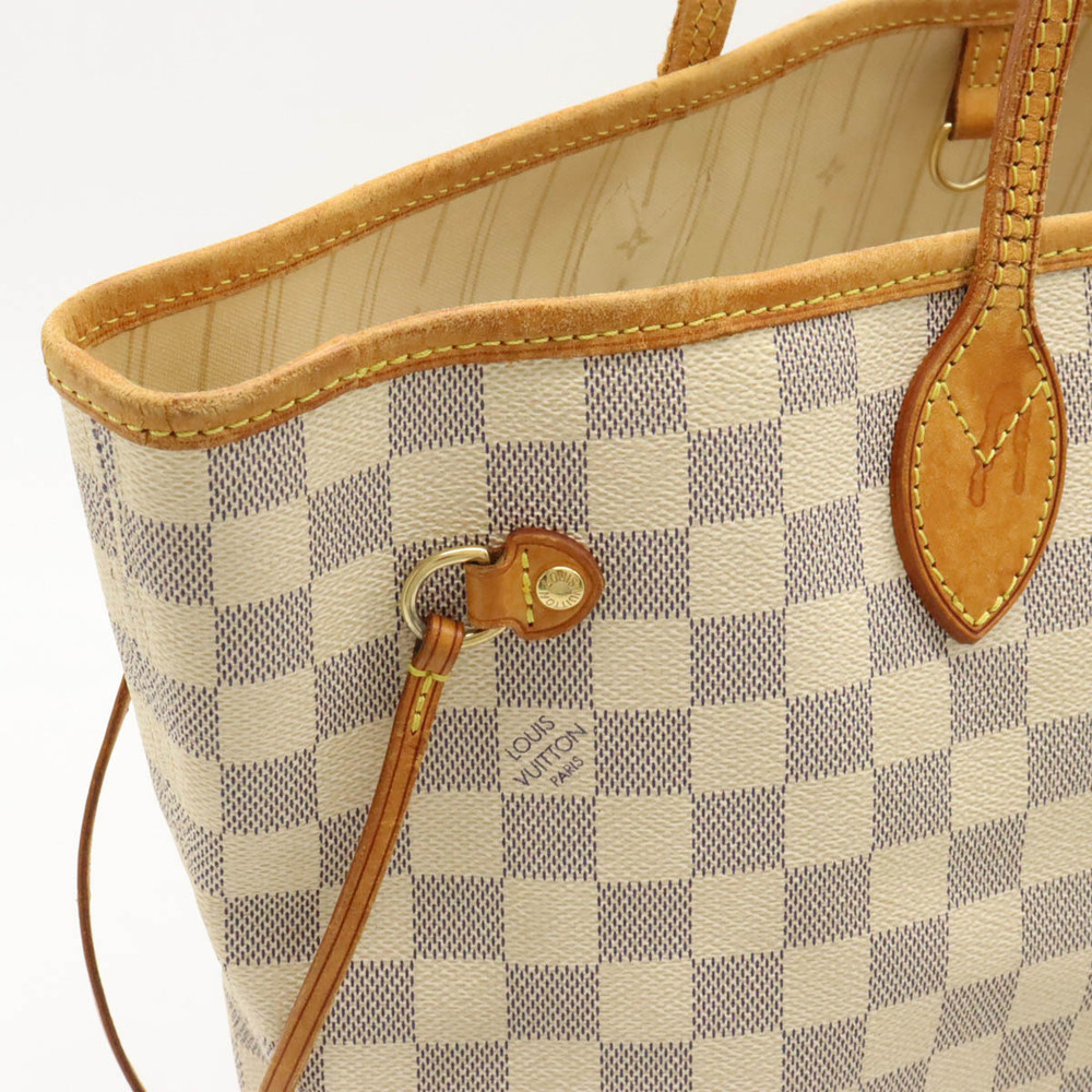 Louis Vuitton Damier Azur White Neverfull Tote Bag Shoulder - Picture 8 of 9